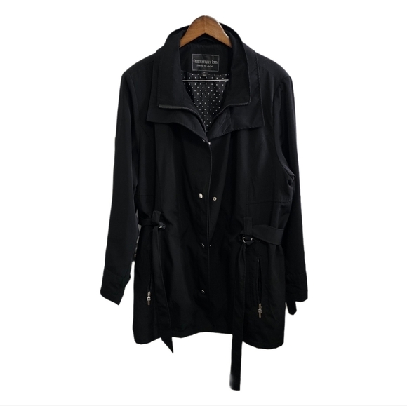 Jackets & Blazers - Fleet Street black belted lined raincoat size 2X